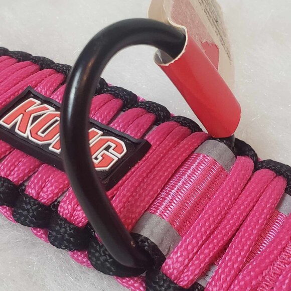 NEW! L/XL KONG Pink & Black *On the Go* Braided Reflective Adjustable Dog Collar - Picture 5 of 12